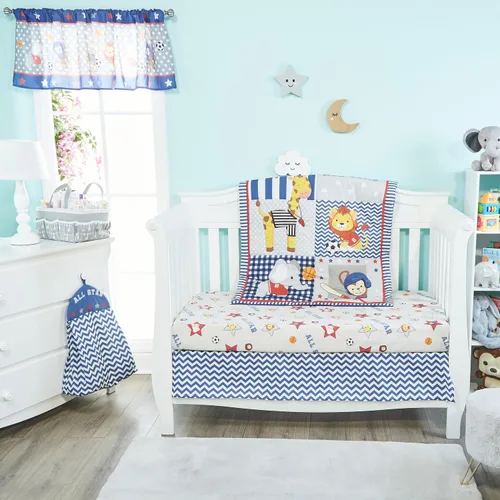 Vista 12 de EVERYDAY KIDS Juego de cama de 4 piezas para cuna de niños - Tren Choo Choo - Incluye edredón, sábana ajustable, volante antipolvo y apilador