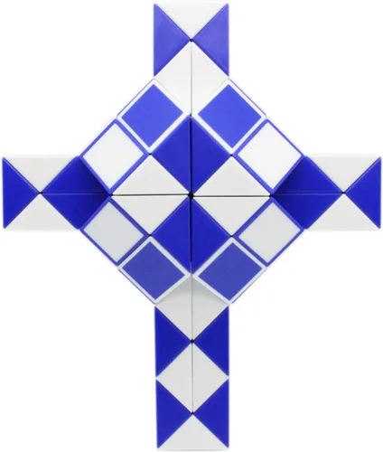 Vista 2 de Mipartebo Magic Snake Cube Twist Puzzle 72 Cuñas Tamaño Grande Azul Juguetes para ansiedad con forma de serpiente, regalos de fiesta para niños
