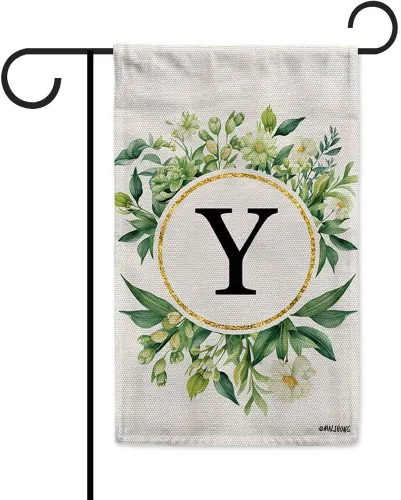 Vista 36 de Monogram Initial Letter P House Flag Flower Wreath Simple Style Letter Flag 28x40 Inch Vertical Double Sided for Outdoor Yard Decor