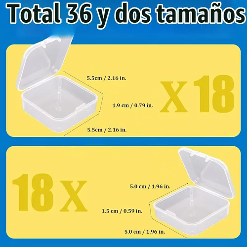 Vista 3 de Mathtoxyz Caja organizadora de 36 piezas, organizadores pequeños y contenedores de almacenamiento, soporte rectangular, fundas de plástico