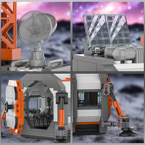 Vista 5 de Space Base Building Sets, Exploration Space Station Model, 1000 PCS Ll001