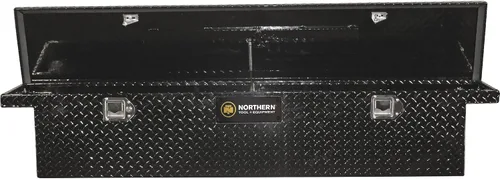 Vista 8 de Caja de herramientas para camioneta Northern Tool de perfil bajo, cruzada, con tapa única - Aluminio, negro brillante, cierres de paleta, 69