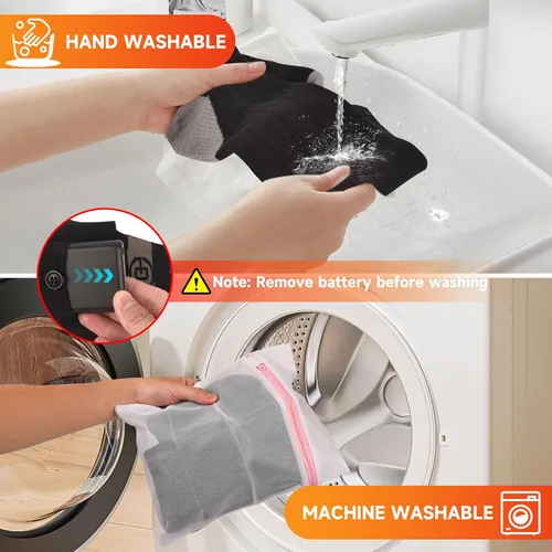 Vista 7 de Calcetines calentados para hombres y mujeres, control por aplicación, calcetines eléctricos recargables con batería de 8000 mAh*2, calcetines