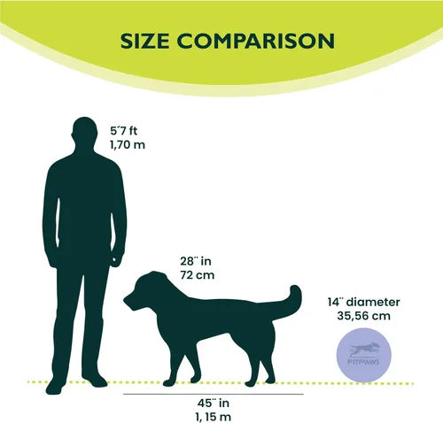 Vista 8 de FitPAWS® Disco de equilibrio para perros, 14 pulgadas, azul, equipo de ejercicio para perros, herramienta de entrenamiento para fuerza, núcleo