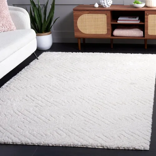 Vista 18 de SAFAVIEH Tahoe Shag Collection - Alfombra de pasillo, 2 x 9 pies, color beige, diseño geométrico, felpa de 1.2 pulgadas de grosor, ideal para zonas