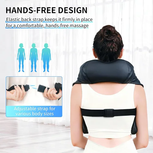 Vista 6 de TISSCARE Masajeador Shiatsu de Cuello para Alivio del Dolor de Tejido Profundo, Masajeador de Espalda con Calor, Masajeador Eléctrico de Amasamiento