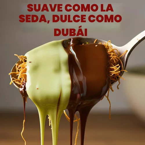 Vista 9 de Dubai - Tarro de chocolate negro para untar de 9.7 onzas con crema de pistacho, Kataifi crujiente
