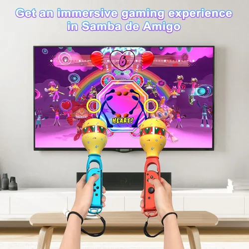 Vista 8 de Fastsnail Sand Hammer Hand Grip for Nintendo SwitchSwitch OLED, Game Controller Grips with Wrist Straps and Sticker for Switch Joycon, Detachable