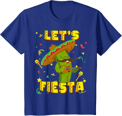 Vista 47 de Cinco De Mayo - Camiseta de regalo con sombrero de cactus Let's Fiesta, Negro, S
