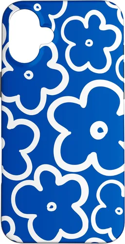 Vista 22 de Funda floral azul y blanca con diseño de flores silvestres para iPhone 16