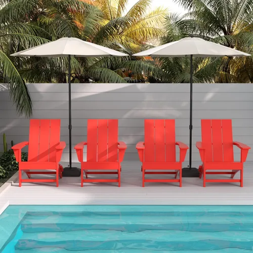 Vista 11 de WestinTrends Ashore Modern - Silla plegable Adirondack para exteriores (juego de 2), color negro