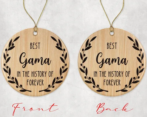 Vista 2 de Adorno de Best Gama - Adorno de Navidad con el mejor Gama en la historia de la eternidad - Adorno familiar - Regalo para Gama - Adorno de Gama