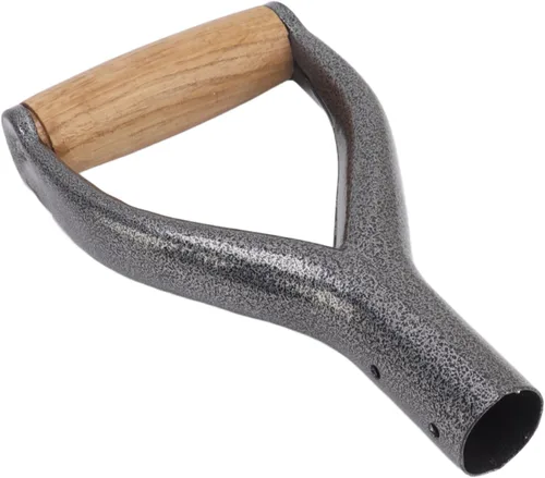 Vista 7 de Diydeg Mango de pala D-Grip, mango de pala reutilizable de 1.22 pulgadas, metal y madera, plata, pala de trasplante, herramienta de jardín