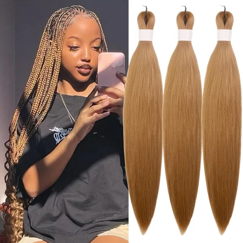 Vista 53 de Cabello trenzado para niños preestirado de 16 pulgadas, color negro para niños, trenzas sin nudos
