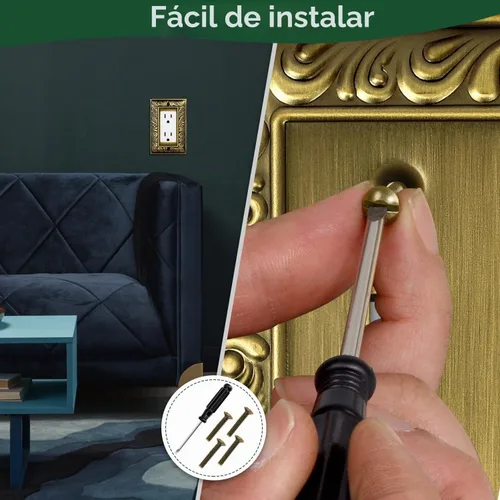 Vista 6 de Cubiertas Decorativas de Interruptor de Luz de Latón Antiguo Placas de Pared Placas de Interruptor Basculante Cubiertas de Enchufes