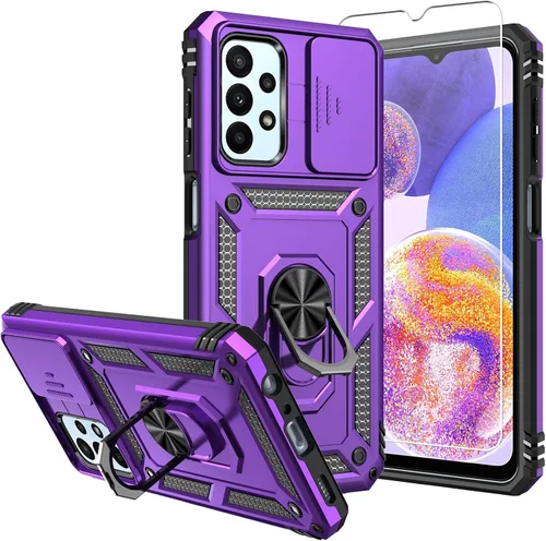 Vista 8 de Funda protectora para Galaxy A23 5G, con protectores de pantalla y funda para cámara, grado militar, 16 pies. Funda a prueba de caídas con función