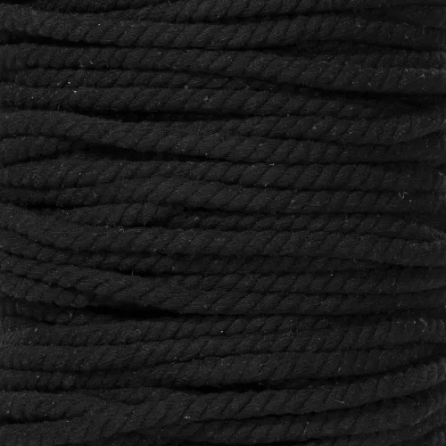 Vista 39 de Cuerda de algodón trenzado súper suave de 3 hebras (negro, 1 pulgada x 10 pies)