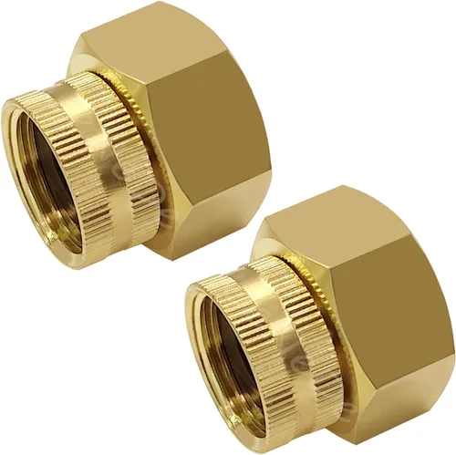 Vista 8 de Uenede Conector de manguera de jardín hembra de latón de 1/2 "NPT a 3/4" GHT hembra, reductor giratorio roscado reductor adaptador de conversión