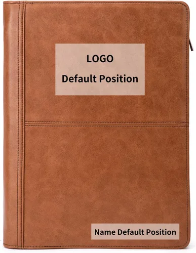 Vista 11 de Portafolio de cuero con carpeta de 3 anillas, padfolio de cuero vegano con cremallera, portafolio organizador profesional de negocios para regalo