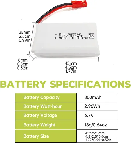 Vista 7 de sea jump 5 unids 3.7 V 800 mAh Lipo batería de control remoto Drone con cargador 5 en 1 enchufe JST adecuado para SYMA X56W MJX X400W X300C X800
