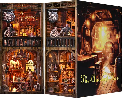 Vista 9 de Kit de Rincón de Libros, Kits de Rincón de Libros para Adultos, Construcción de Modelo de Rincón de Libros DIY, Rompecabezas de Madera 3D DIY