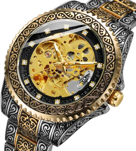 Vista 2 de FORSINING Men's Skeleton Engraving Watch Automatic Watch for Men Waterproof Self Winding Wrist Watch