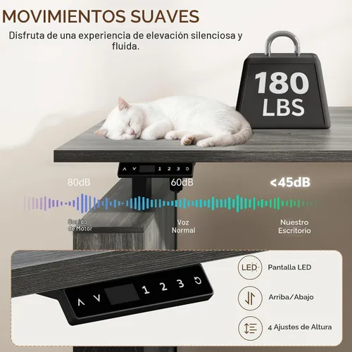 Vista 6 de Escritorio en forma de L de 63" con 3 cajones escritorios Gris