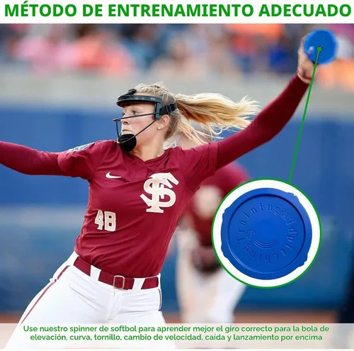 Vista 6 de Mogseek Softball Spinner Fastpitch, 12Inches Softball Training Equipment for Pitcher Overhand Thrower Training Aid Equipment for Sports Practice Azul
