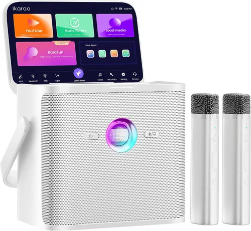 Vista 11 de Máquina de Karaoke Ikarao para Adultos, con Pantalla de Visualización de Letras, Tablet de Karaoke de 32GB, 2 Micrófonos Inalámbricos, Altavoz