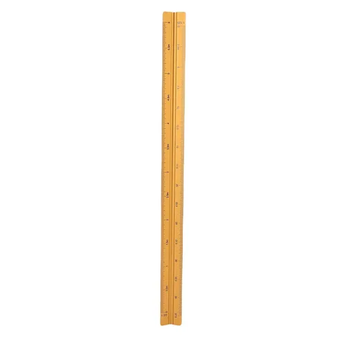 Vista 4 de Sonew Engineer Scale Aluminum Triangular Scale Ruler with :20 :25 :50 :75 Gold