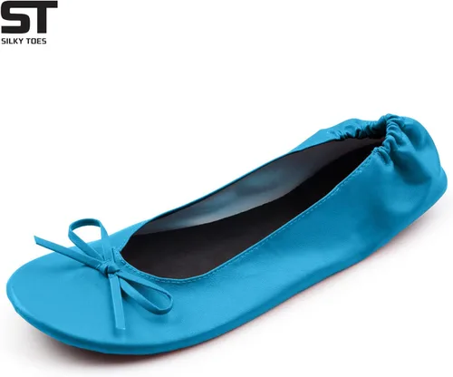 Vista 2 de Zapatos planos tipo ballet para mujer, plegables, enrrollables y portátiles para viaje.