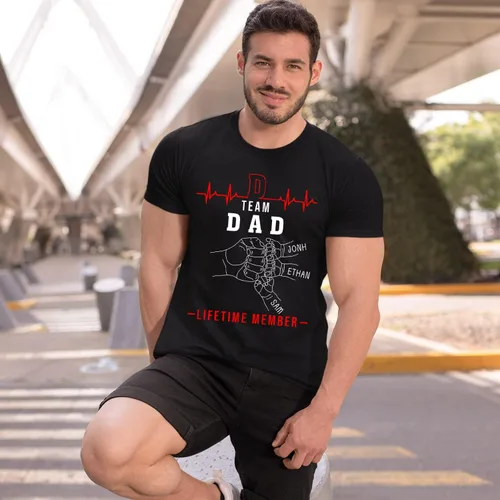 Vista 2 de Camisa personalizada para papá del equipo, camisas personalizadas para papá para hombres, camisa para papá de por vida, camisa personalizada