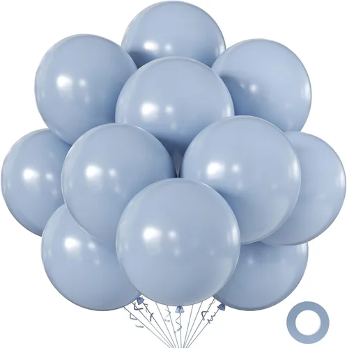 Vista 42 de KALOR Globos color morado ceniza de 18 pulgadas, 10 globos de látex mate, globos redondos grandes para bodas, baby shower, fiestas de cumpleaños