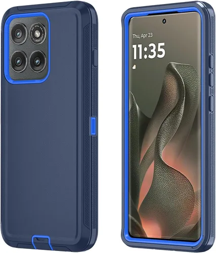 Vista 12 de Qinmay Funda para teléfono Motorola Moto Edge 5G 2026, color negro y gris NegroGris