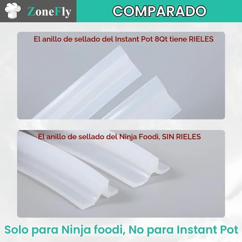 Vista 3 de Anillo de sellado original NinjaFoodi Junta de silicona para olla a presión NinjaFoodi FD401/FD302/OS401/OS301/OP401/OP302 de 6.5 cuartos de galón
