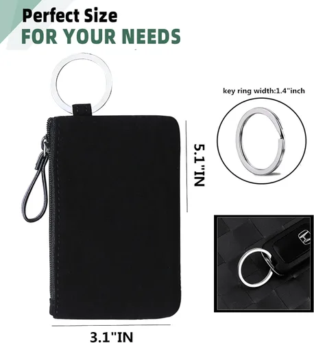 Vista 5 de DONGGANGAJI Funda de identificación con cremallera para mujer, de algodón, patrones coloridos, adecuada para mujer, cartera de mano, monedero