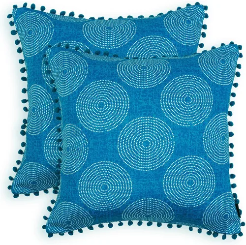 Vista 7 de Royal Blaze Juego de 2 fundas de almohada de satén suave de 18 x 18 pulgadas con pompones florales de color burdeos Grace Floral Borgoña