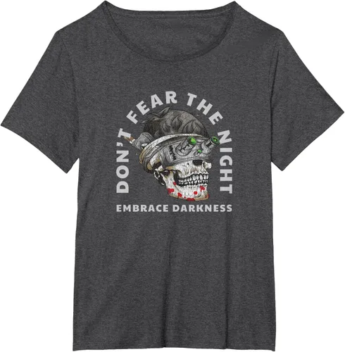 Vista 17 de Camiseta táctica militar con diseño de calavera con visión nocturna Negro