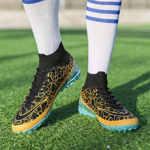 Vista 5 de GEXECEUSS Soccer Shoes for Big Boys High-Top Cleats Soccer Boots Breathable Lightweight Turf Football Shoes for Mens Outdoor Competition Training
