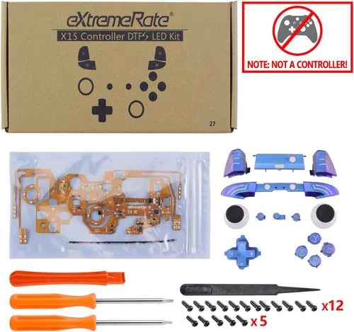 Vista 2 de eXtremeRate Chameleon Classical Symbols Bumpers Dpad Thumbsticks Start Back ABXY Buttons Multi-Colors Luminated DTFS DTF 20 Kit LED para Xbox One SX