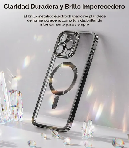 Vista 3 de Meifigno - Funda diseñada para el iPhone 16 Pro de 6.3", [Tarjeta de purpurina y correa para la muñeca] [Compatible con MagSafe]