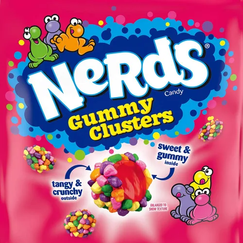 Vista 3 de Nerds - Paquete variado de racimos de gomitas, masticables grandes y masticables agrios, paquete de 3