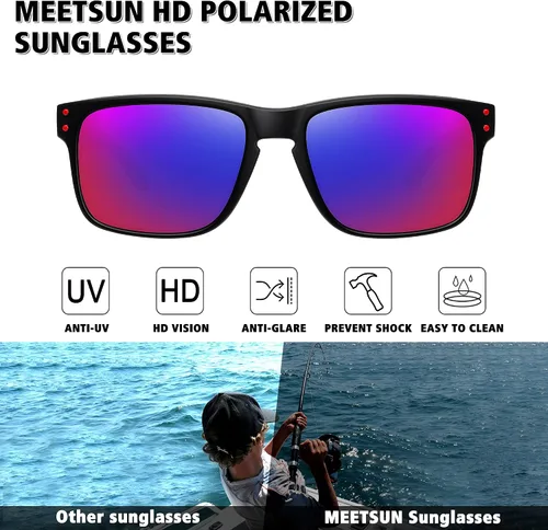 Vista 2 de MEETSUN Polarized Sunglasses for Men Women Sports Driving Fishing Glasses UV400 Protection