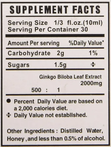Vista 3 de Extracto de hoja de Ginkgo Biloba líquido oral, 10ccx30vials/caja