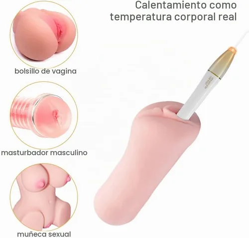 Vista 2 de FST Barras con control de calentamiento automático para vagina artificial portátil. Productos sexuales para adultos