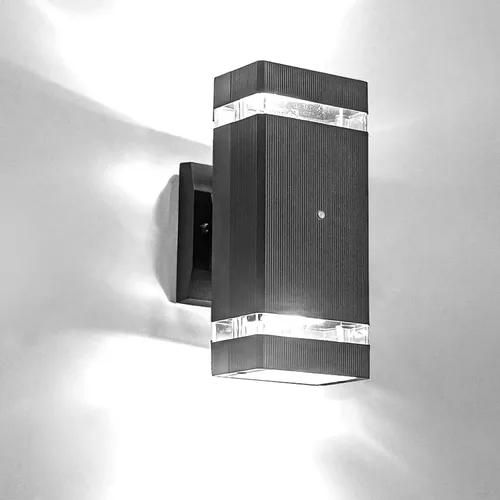 Vista 5 de Moderna luz de pared al aire libre del sensor del atardecer al amanecer lámpara exterior de montaje en pared impermeable antioxidante rectángulo Un