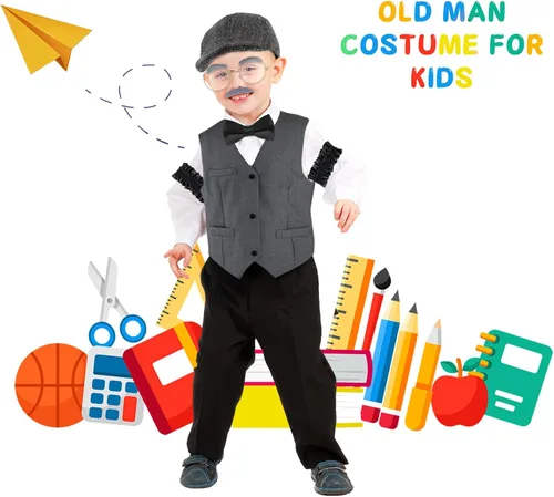 Vista 7 de Paquete de 12 disfraz retro de gángster de los años 20, incluye sombrero, pajarita, gafas, bigote para niños para rugir años 20, cosplay, hombres