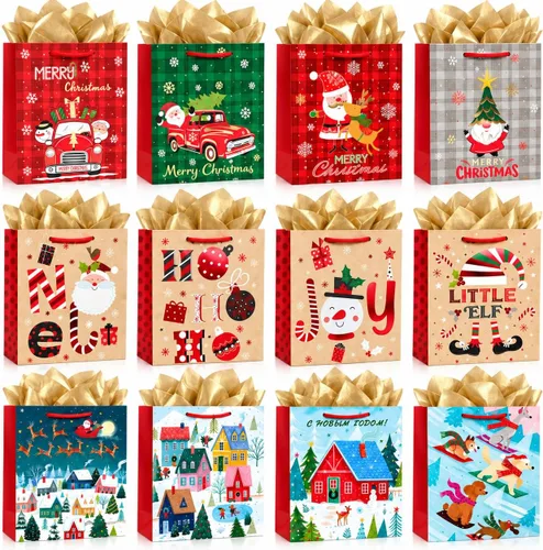 Vista 27 de SHIPKEY Paquete de 10 bolsas de regalo verde aguamarina con papel de seda bolsa de regalo de dama de honor de 8 x 4 x 11 pulgadas, bolsa de papel