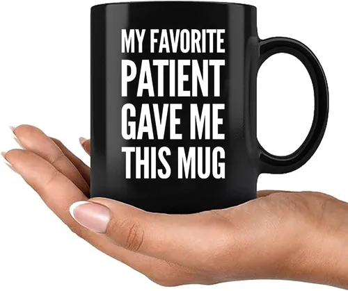 Vista 8 de Taza de cerámica con texto en inglés My Favorite Patient Gave Me This para el doctor de familia, regalo de agradecimiento para enfermera, doctorado