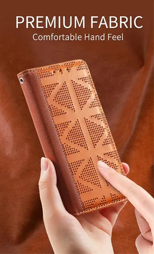 Vista 7 de Funda compatible con Xiaomi Poco X3 GT, tarjetero, compatible con Redmi Note 10 Pro (China) 5G de piel sintética con cierre magnético, color marrón
